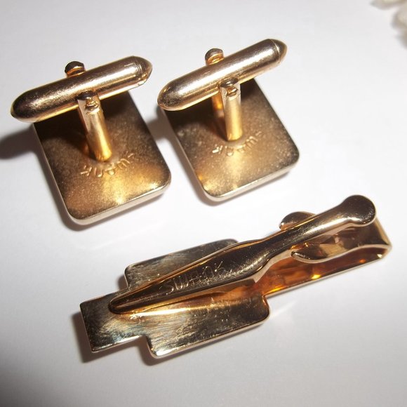 VINTAGE Swank, Swank Cufflink, Swank Tie Clip, Swank Men's K Initial Letter 8316 - Picture 7 of 10